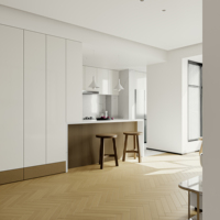 Concept d'intérieur d'appartement moderne, visualisation, plan 2D, dessin CAO, rendu 3D, service de décoration
