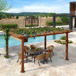 Pérgola de energía solar de jardín Enrejado de uva de aluminio Grano de lujo Morden al aire libre con sombrilla retráctil Gazebo - Product Image 2