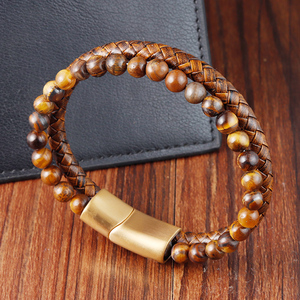 <span class=keywords><strong>Luxe</strong></span> Naturel Yeux De Tigre Pierre Perle <span class=keywords><strong>Bracelet</strong></span> Charmes <span class=keywords><strong>En</strong></span> <span class=keywords><strong>Cuir</strong></span> Véritable Bracelets pour Hommes Fermoir Magnétique <span class=keywords><strong>Bracelet</strong></span> Bijoux - Product Image 4