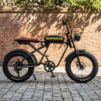 Vélo de montagne électrique avec moteur à moyeu arrière personnalisé, batterie au lithium 48V, autonomie de 65 km, frein à disque double, cadre en acier à haute teneur en carbone