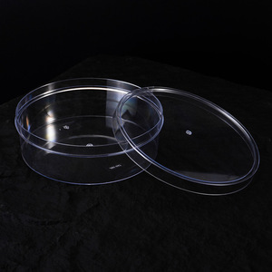Boîte de rangement ronde en plastique transparent avec couvercle, récipient alimentaire transparent pour bonbons, biscuits, chocolat, emballage cadeau, présentoir - Product Image 4