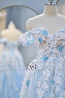 Vestido de Noche Largo Elegante de Encaje Vintage con Flores 3D y Hombros Descubiertos Mily Bridal LWC6666