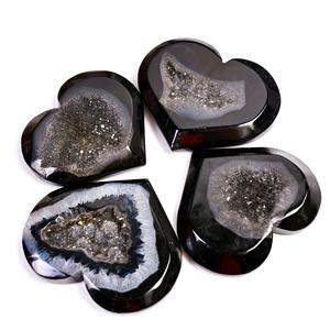 Cristal de Ágata Negra Druzy en Forma de Corazón, Venta al por Mayor de Fábrica, para Decoración del Hogar y Otras Manualidades de Cristal - Product Image 6