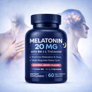 Capsules de mélatonine pour le sommeil avec vitamine B6 et <span class=keywords><strong>L</strong></span>-théanine, formule de repos profond, complément alimentaire - Product Image 1