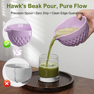 Traditional Japanese 7pc Matcha <b>Set</b> Classic Ceramic Bowl Bamboo Whisk <b>Tea</b> Scoop Porcelain Pottery Rhombus Bowl-for Matcha <b>Tea</b> - Product Image 4