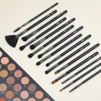 Cosmétiques professionnels 15 pièces nouveau EMF manche en bois noir pinceaux de maquillage pour les yeux Eyeliner pinceaux de fard à paupières avec correcteur en gros