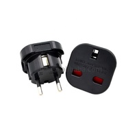 Adaptateur de prise européenne Royaume-Uni vers UE Adaptateur de voyage 3 broches vers 2 broches Type G vers Type C,E,F pour l'Espagne, la France, l'Italie, les Pays-Bas et la Grèce,