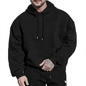 <b>600Gsm</b> Heavyweight Drop Shoulder Boxy Cropped <b>Hoodie</b> Blank Poly Cotton Oversized High Quality Customized <b>Hoodie</b> Manufacturers - Product Image 2