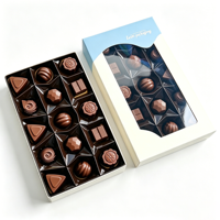 Boîte d'emballage personnalisée en gros avec fenêtre transparente pour bonbons, chocolats et barres chocolatées aux fraises, avec couvercle transparent