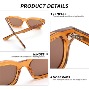 Lunettes de soleil carrées <span class=keywords><strong>en</strong></span> acétate de qualité supérieure, verres CR39, style rétro, lunettes optiques pour femmes, lunettes de soleil tendance - Product Image 3