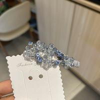 Pince à cheveux haut de gamme en cristal pour femme, style coréen, luxe léger, design circulaire géométrique incrusté de diamants