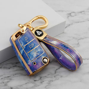 Custodia custodia per chiave morbida per auto in TPU Premium per Volkswagen Tiguan L Lavida Plus Golf 7 Polo <span class=keywords><strong>Skoda</strong></span> portachiavi accessori borsa portachiavi - Product Image 5