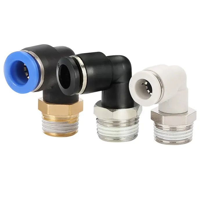 ZM PL Type Pneumatic Elbow Hose fitting for 4mm 6mm 8mm 10mm 12mm hose Male Thread 1/8 1/4 3/8 1/2 Plastic Hose Air Fitting