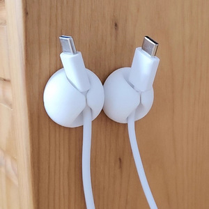 Cable Organizer Clip Round White Desktop Storage Hook Type Durable Office Organizer - Product Image 3