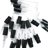 Vente en gros de flacons testeurs de parfum miniatures en verre durables de 1 ml, 2 ml, 3 ml, 5 ml, 10 ml avec marquage à chaud et diffuseur à bâtonnets