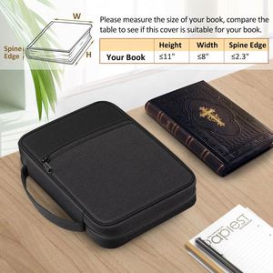 Free Sample Black <b>Bible</b> Cover Organizer <b>Bible</b> Carrying <b>Case</b> with Zippered Pockets and Strong Handle <b>Bible</b> Holder <b>for</b> Men - Product Image 3