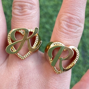 INS New Name <strong>Ring</strong> <strong>With</strong> Charm Names for Women's Gift 2022 Fashion Custom Twist Personalized Heart <strong>Initial</strong> Letter Hip Hop <strong>Rings</strong> - Product Image 2