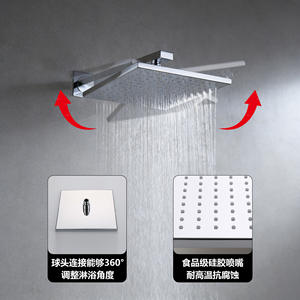 DipsiXinDi Concealed Shower Set <b>Square</b> Thermostatic Valve Body <b>Adjustable</b> Multi Function Handheld Shower Head Bathroom Fixture - Product Image 3