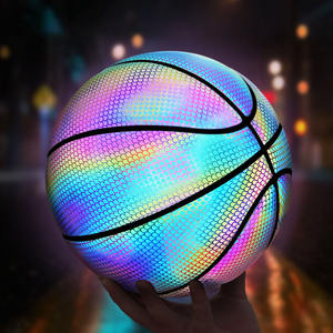 Balón de Baloncesto Reflectante Luminoso Tamaño <span class=keywords><strong>7</strong></span>, de Cuero PU Fluorescente, Duradero, con Agarre Suave, para Entrenamiento Nocturno en Interiores y Exteriores - Product Image 1