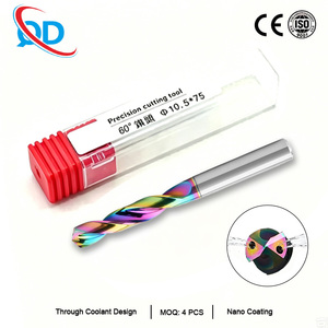 Foret en carbure à refroidissement interne en aluminium, revêtement DLC, foret <span class=keywords><strong>de</strong></span> centrage 3D/5D pour découpe CNC <span class=keywords><strong>de</strong></span> trous traversants - Product Image 1