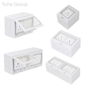 Prise murale américaine standard étanche à panneau tactile 10A non mis à la terre pour extérieur, boîtier inférieur résistant aux éclaboussures pour salle de bain - Product Image 5