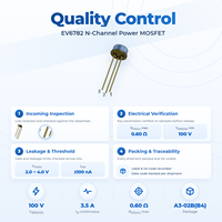 Transistor MOSFET Trench N-Channel EvolE 100V 3.5A A3-02B(B4) Paket Lubang, Setara 2N6782, Standar Instrumentasi Tingkat Lanjut