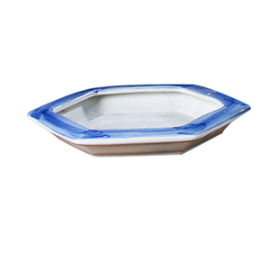 Pot de fleur hexagonal en porcelaine bleu et blanc peint à la main chinois avec plateau pot de fleur extérieur fleur en céramique de table <span class=keywords><strong>po</strong></span> - Product Image 4
