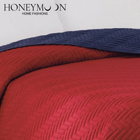 HONI Couvre-lit réversible léger en microfibre 90 GSM, style moderne, motif géométrique classique, ensemble de couette Pinsonic