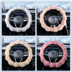 Funda de Volante de Felpa para Volkswagen, 38 cm, Cálida para Invierno, Ajuste Universal, Color Sólido, Cosida a Máquina - Product Image 5