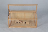 Cage d'intérieur en bois naturel pour animaux de compagnie, grand animal de compagnie fait à la main, hamster, cabane Totoro, grotte de cochon d'inde, écureuil