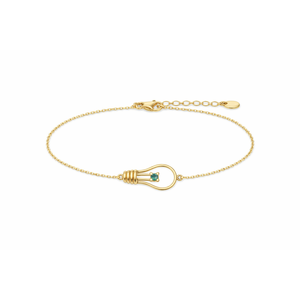 สร้อยข้อมือทองคำ 18K ดีไซน์สร้างสรรค์รูปหลอดไฟมรกต สไตล์มินิมอล ของขวัญสำหรับนักสร้างสรรค์ - Product Image 1