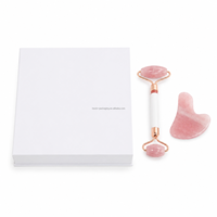 Coffret cadeau Kexin personnalisé de luxe en quartz rose Gua Sha et rouleau de jade avec fermeture magnétique
