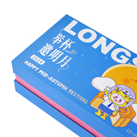 Boîtes rigides en papier pour gâteaux de lune du Festival de la Mi-Automne, imprimées sur mesure avec motif de dessin animé, pelliculage mat, emballage cadeau