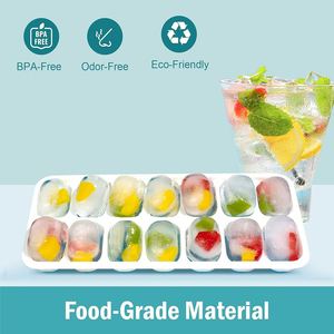 Silicone Plastic Items Refrigerator Ice Cube Tray <b>Box</b> <b>Stackable</b> Ice Cube Tray with Lid - Product Image 3