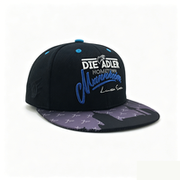 Casquette Snapback 6 Panneaux à Motif Camouflage pour Activités de Plein Air et Surf avec Broderie 3D Personnalisée, Style Décontracté, Formel et Hip Hop