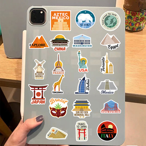 50 autocollants de sites touristiques mondiaux, autocollants de <span class=keywords><strong>voyage</strong></span> pour ordinateur portable, valise de <span class=keywords><strong>voyage</strong></span>, carnet, album de <span class=keywords><strong>scrapbooking</strong></span>, bouteille d'eau, vélo, ordinateur - Product Image 4