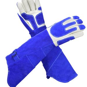 Guantes Protectores Largos de Cuero Vacuno de 18 Pulgadas, Resistentes a Mordeduras y Arañazos, para Manipulación de Gatos - Product Image 1