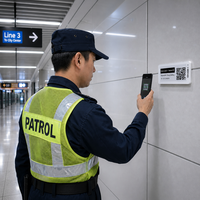 Picksmart Étiquette de patrouille pour agent de sécurité avec écran E-ink BW de 2,9 pouces et mise à jour du code QR Checkpoint