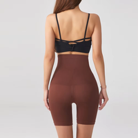 Short de maintien gainant en nylon respirant taille haute pour femme, contrôle du ventre post-partum, culotte de compression à contrôle moyen