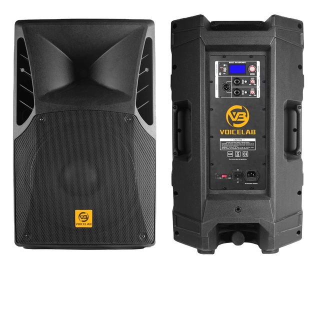 VOICELAB PXD15-DM450A 15 Inch Full Range 2-Way Powered Speakers Active Class D 450W Digital Power Amplifier Indoor/Outdoor Use