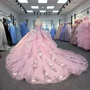 Vestido de Quinceañera Rosa Dulce Dy6865, Vestido de Gasa con Cuentas y Cristales, Apliques, Vestido de Fiesta de 16 Años, Vestidos de 15 Años - Product Image 5