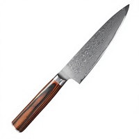 Ensemble de couteaux à fruits en acier Damas, manche en bois coloré, couteaux à éplucher et à steak, design moderne minimaliste forgé, angle de la pointe de la lame de 14,5 cm