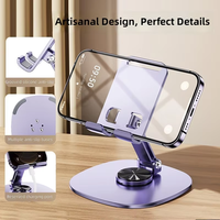 Support de téléphone portable et tablette de bureau, rotatif à 360 degrés, en alliage d'aluminium, fixation par ventouse universelle, réglable, pliable, portable