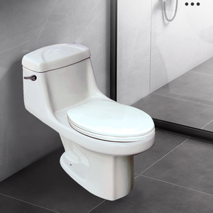 <span class=keywords><strong>WC</strong></span> monobloc en céramique à chasse d'eau horizontale, système siphonique, avec siphon en S intégré au sol - Product Image 6