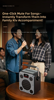 Haut-parleur de karaoké extérieur haute performance avec écran, deux micros sans fil, subwoofer portable de 6 pouces, système Android, USB/carte SD