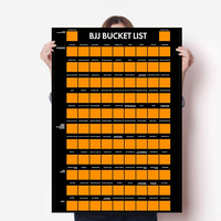 Affiche à gratter avec tube pour affiche, designs personnalisés, impression offset sur papier kraft/revêtu, format A2