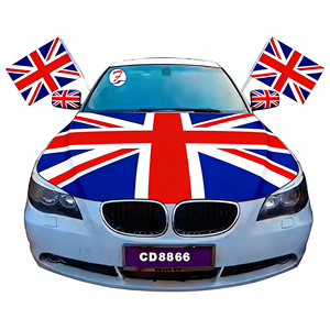 Housse de capot de voiture avec drapeau de différents pays et design de logo personnalisé - Product Image 2