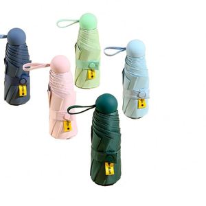 Parapluie pliant classique mini anti-UV cinq plis, manuel, avec logo personnalisé, idéal pour cadeaux d'affaires pour adultes - Product Image 1