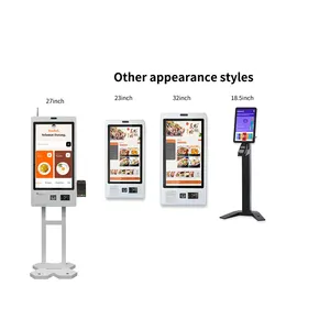 Crtly 23inch Self Service Terminal Kiosk Automated Ordering Supermarket Queue Ticketing Mcdonald's Self Checkout Machine