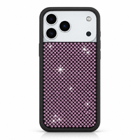 Coque de téléphone PC Série Shining Européenne et Américaine incrustée de diamants et de perles, protection intégrale pour iPhone 17 Pro Max